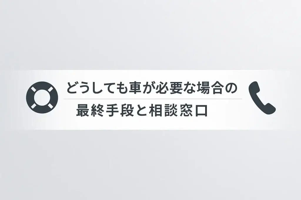 どうしても車が必要な場合の最終手段と相談窓口